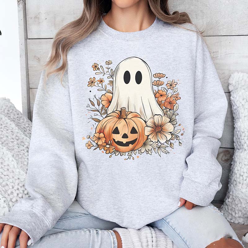 Retro Cute Floral Ghost Sweatshirt