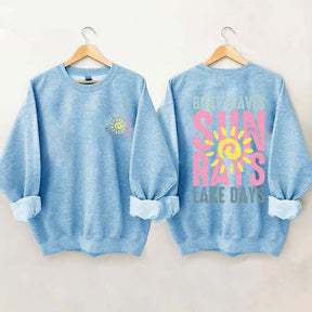 Boat Waves Sun Rays Lake Days Sweatshirt