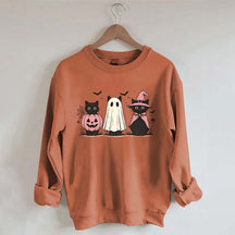 Boo Ghost Black Cat Sweatshirt