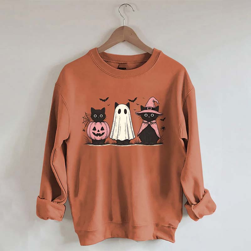 Boo Ghost Black Cat Sweatshirt