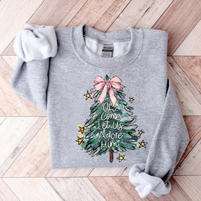 Oh Come Let Us Adore Him Jesus Holiday Christmas Sweatshirt