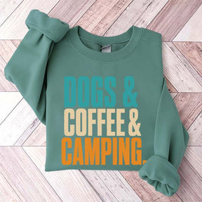 Dogs Coffee Camping Adventure Sweatshirt