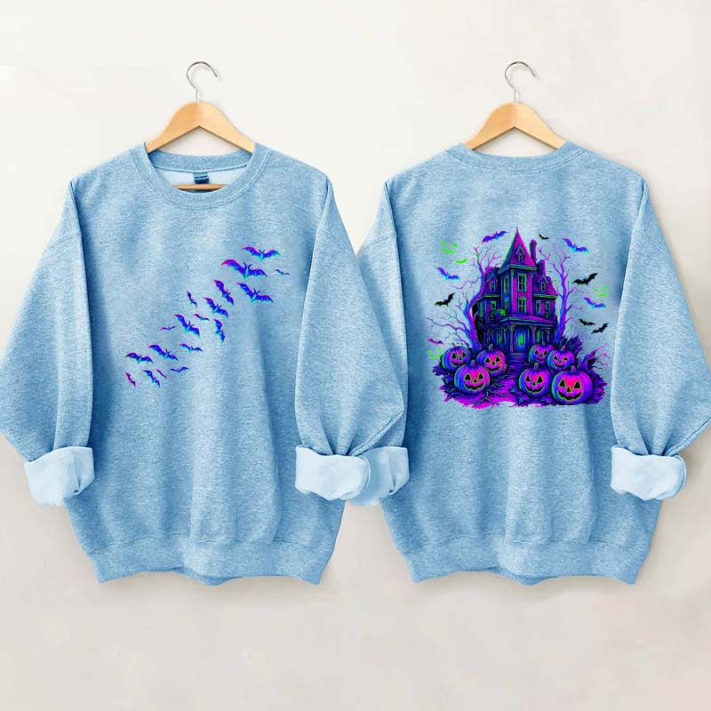 Halloween Haunted House Bats Sweatshirt