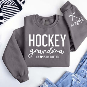 Custom Ice Hockey Grandma Sweatshirt