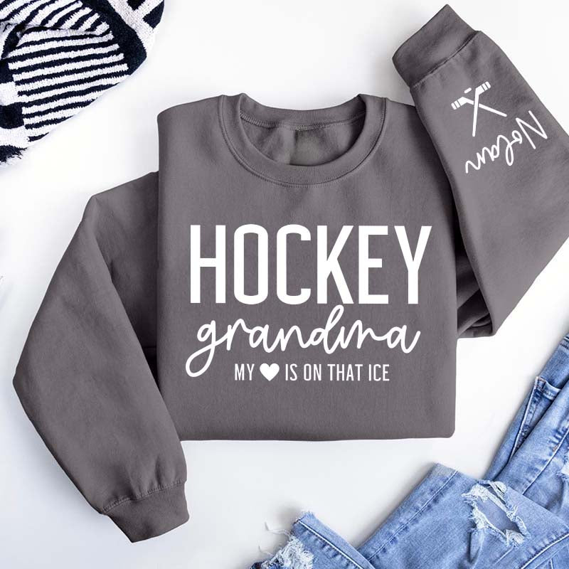 Custom Ice Hockey Grandma Sweatshirt