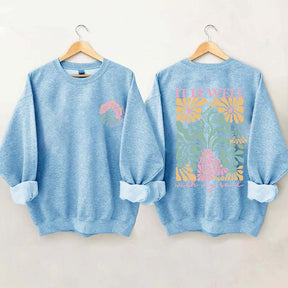 It is Well  Floral Boho Bible Verse Top Sweatshirt