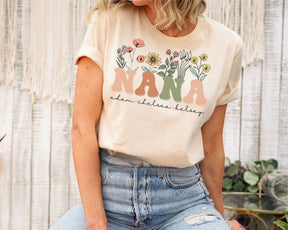 Personalized Nana Wildflowers T-shirt