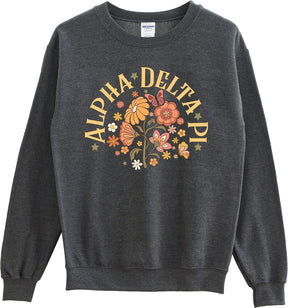 Retro Floral Alpha Delta Pi Sweatshirt