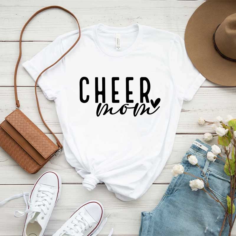 Cheer Mom Mama Heart T-Shirt