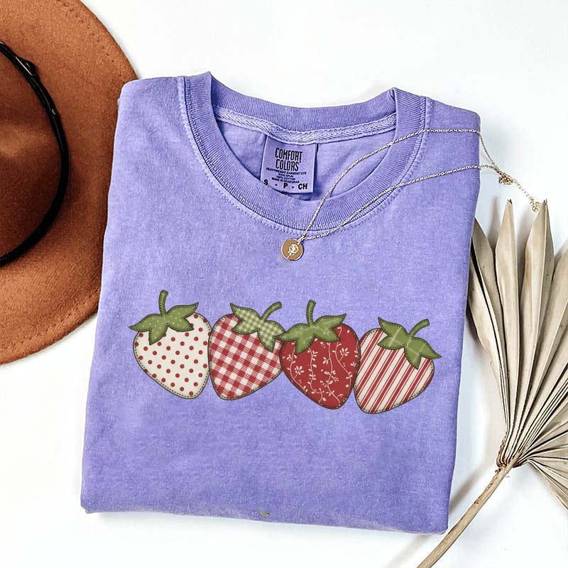 Vintage Strawberry Printed T-Shirt