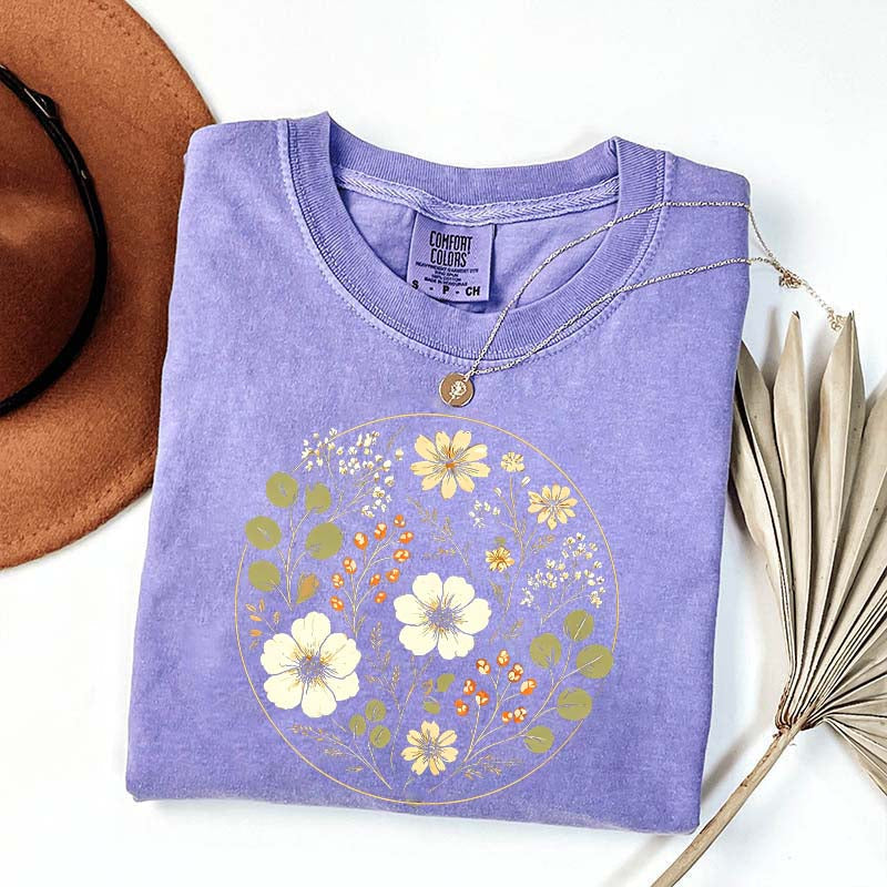 Wildflower Vintage Floral Ring T-Shirt
