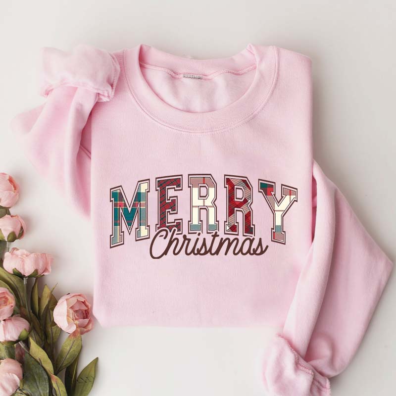 Tartan Plaid Pattern Merry Christmas Sweatshirt