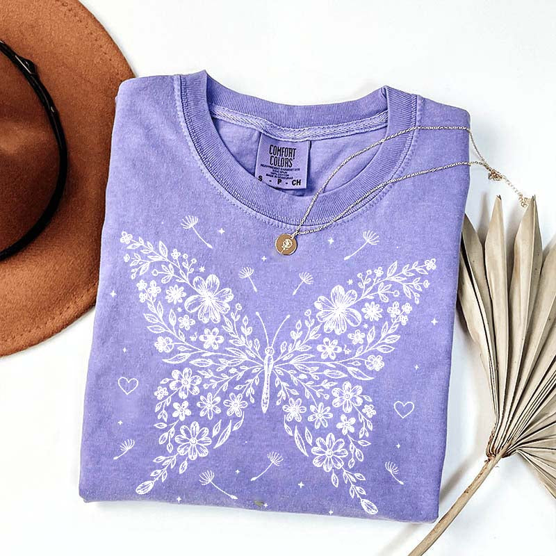 Floral Butterfly Dandelion Wildflower T-Shirt