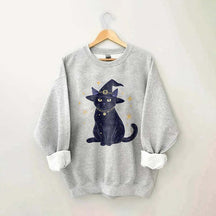 Halloween Witch Kitten Sweatshirt