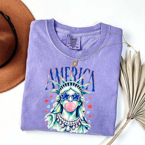 America Statue of Liberty Blowing Bubble Gum T-Shirt