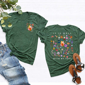 It Is Well With My Soul Floral T-Shirt