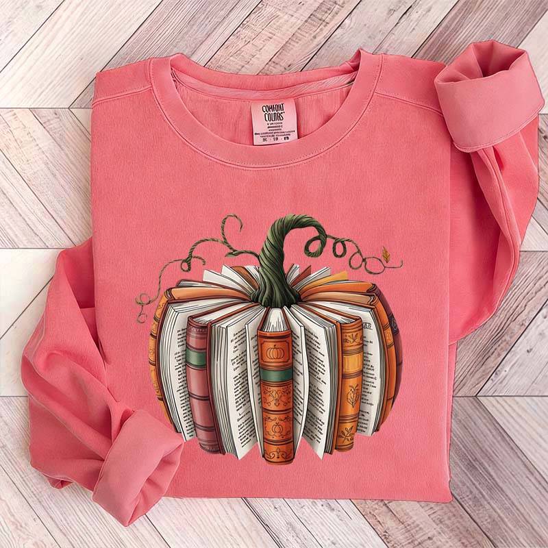 Fall Book Pumpkin Halloween Sweatshirt