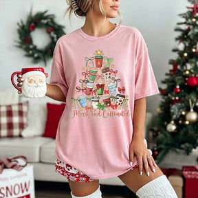 Merry And Caffeinated Christmas Tree T-Shirt