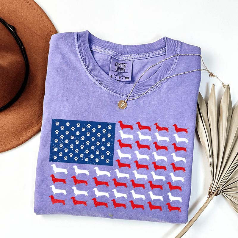 Dachshund American Flag T-Shirt
