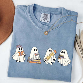 Cute Halloween Ghost Book T-Shirt