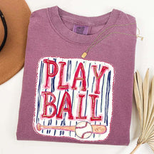 Sports Graphic Play Ball Baseball Mom T-Shirt