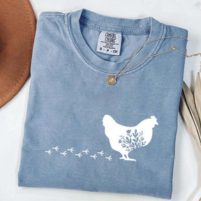 Floral Chicken Farm Animal T-Shirt