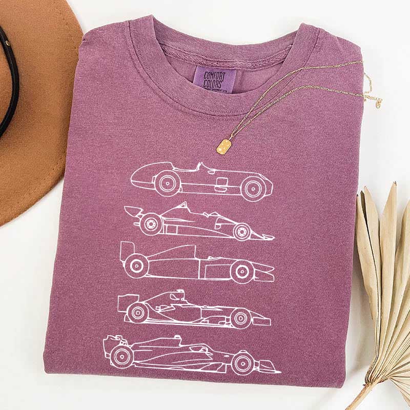 Evolution of a F1 Car Race T-Shirt