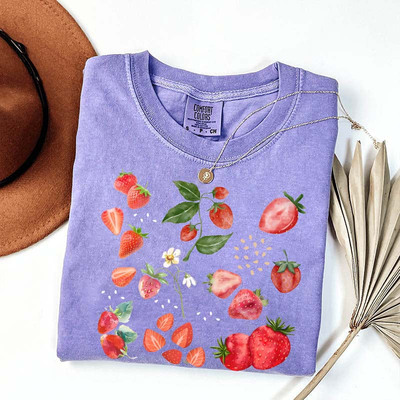 Summer Strawberry Botanical Garden T-Shirt