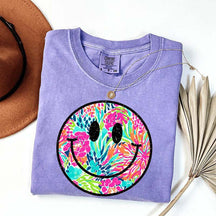 Comfort Colors Smiley Face Beach Vibes T-Shirt