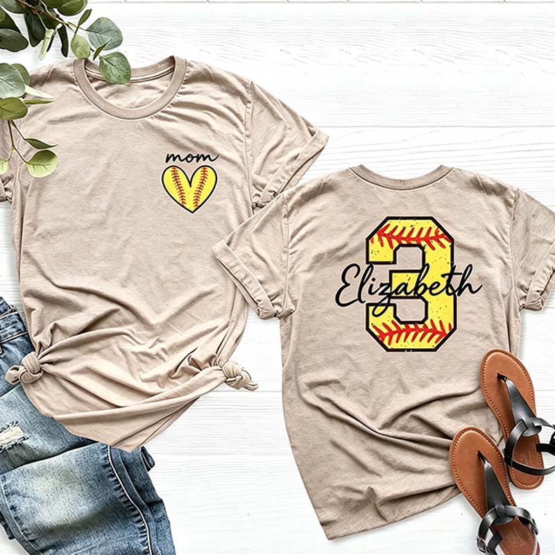 Personalized Softball Name Number T-Shirt