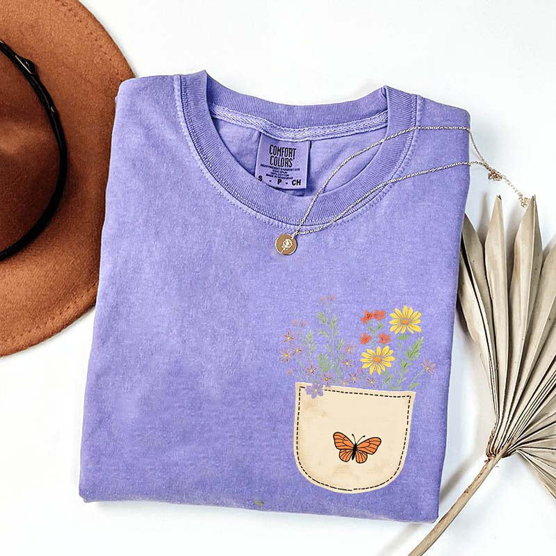 Wild Flowers Pocket Comfort Color T-Shirt