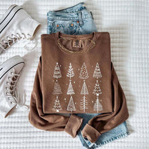 Comfort Color Christmas Trees Holiday Sweatshirt