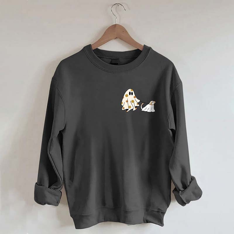 Cute Ghost Dog Halloween Sweatshirt