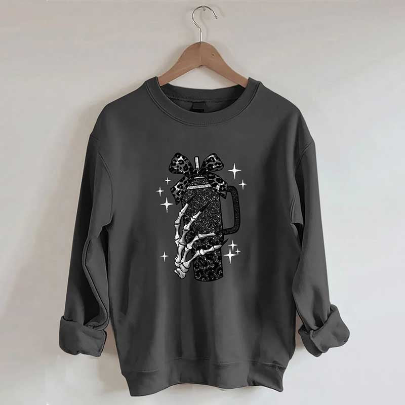 Black Coquette Bow Skeleton Sweatshirt