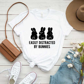 Easily Distracted by Rabbits Bunny T-Shirt