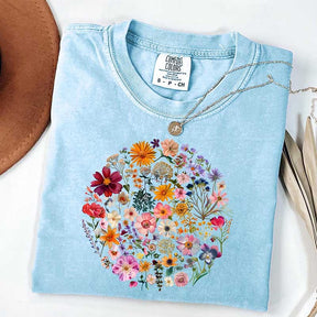 Boho Pressed Flower T-Shirt