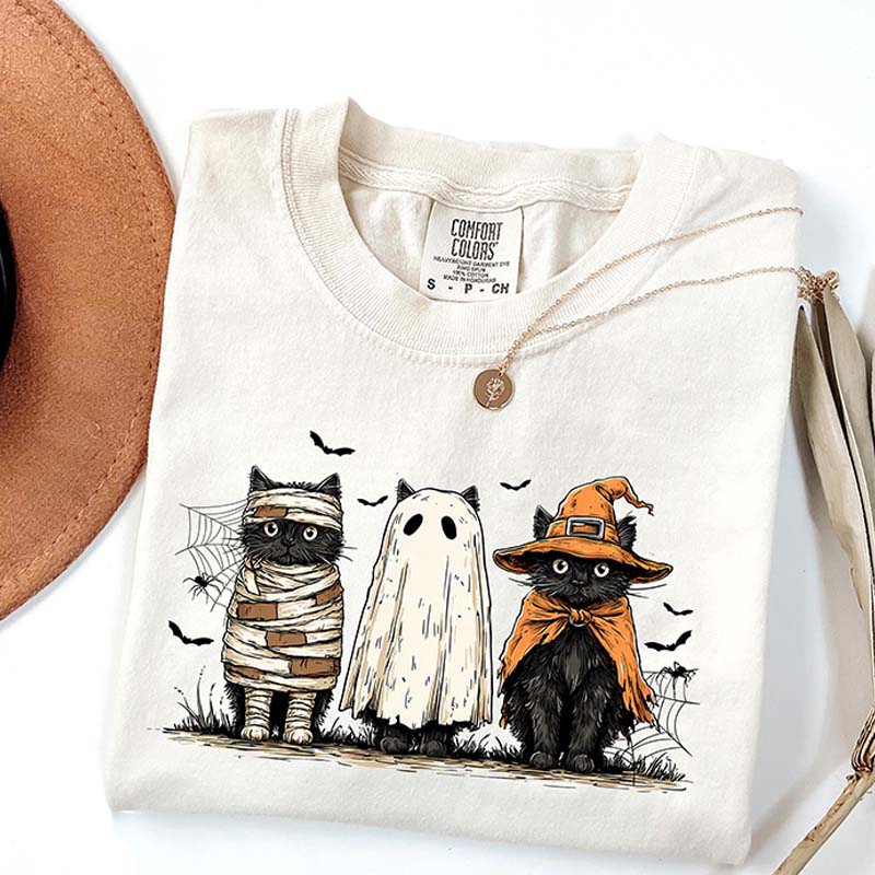 Retro Comfort Colors Ghost Cat T-Shirt