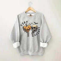 Stay Creepy With Pumpkin And Skull Sweatshirt
