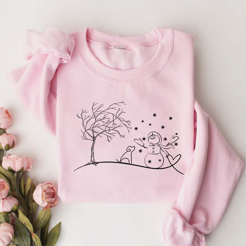Let It Snow Winter Snowman Dog Sweatshirt