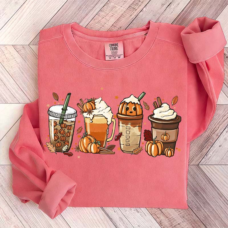 Cute Pumpkin Spice Fall Coffee Sweatshirt