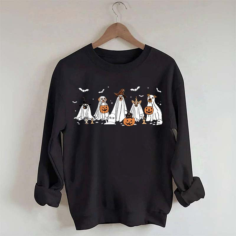 Cute Ghost Dogs Halloween Sweatshirt