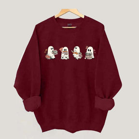 Floral Ghosts Reading Books Sweatshirt