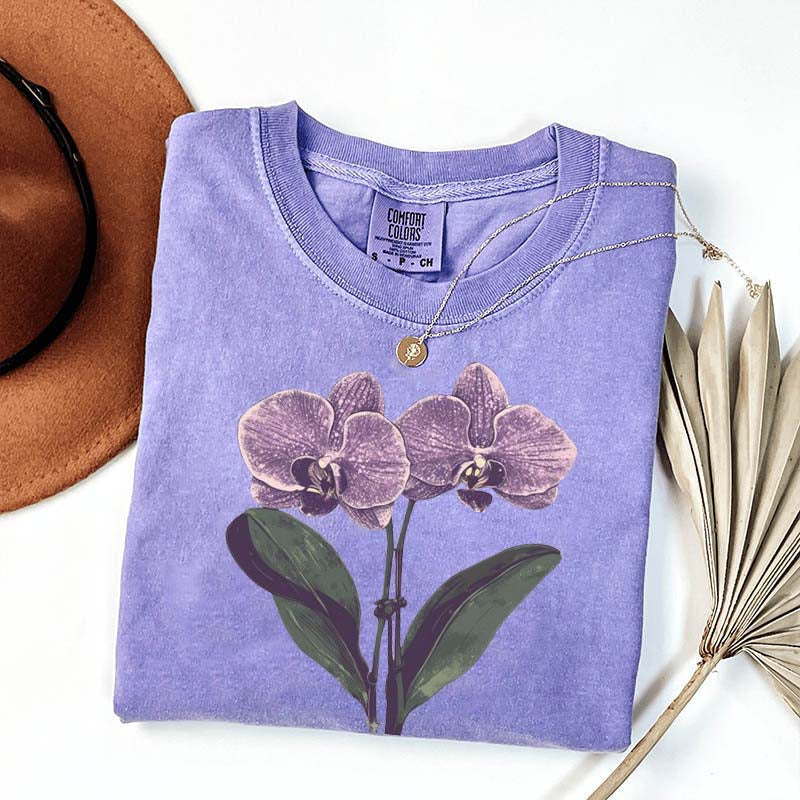 Vintage Orchid Flower Lover T-Shirt
