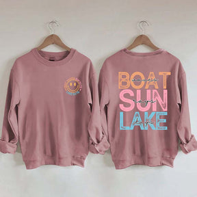 Boat Waves Sun Rays Lake Days Sweatshirt