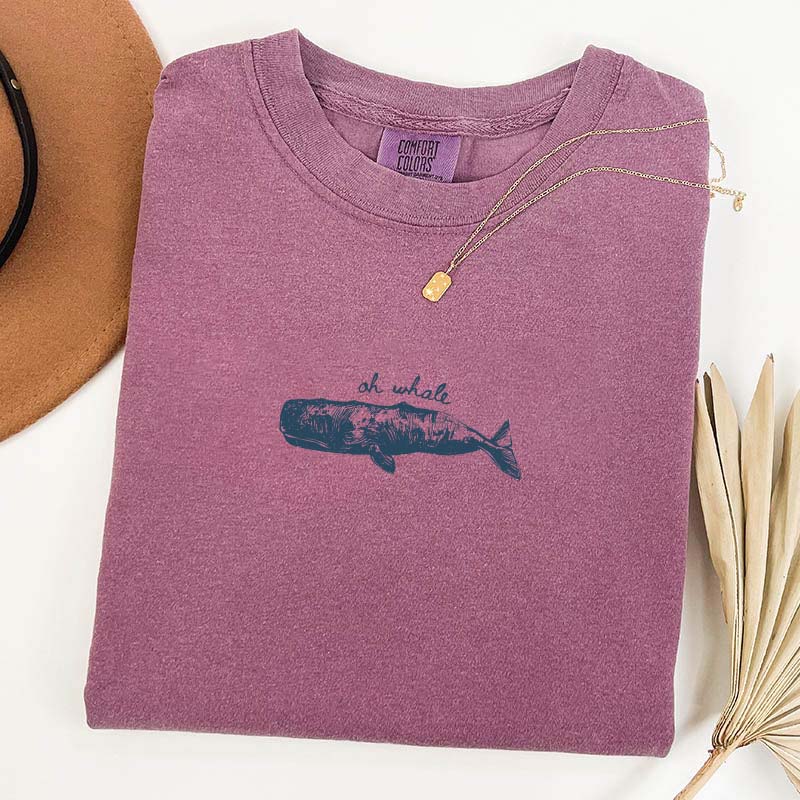 Minimalist Beach Oh Whale T-Shirt