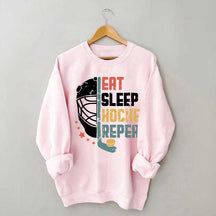 Eat Sleep Hcokey Repeat Team Sweatshirt