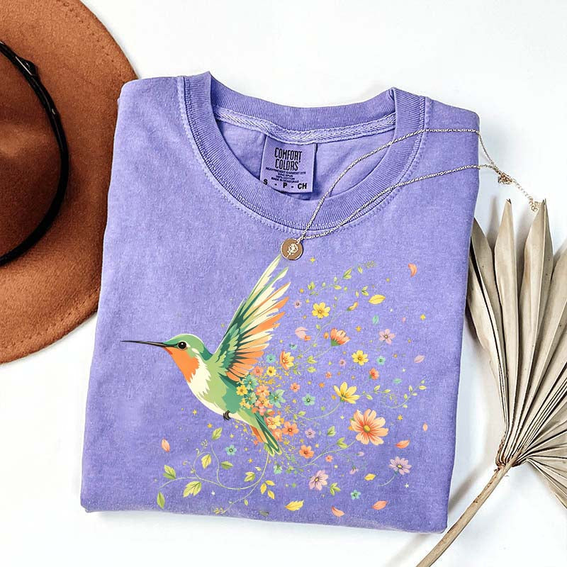 Hummingbird Wildflower Botanical Nature T-Shirt
