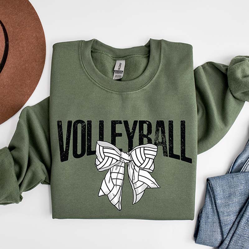 Retro Volleyball Bow Sweatshirt