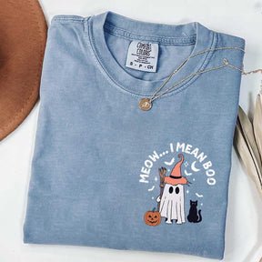 Ghost Cat Meow I Mean Boo T-Shirt