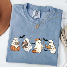 Trendy Halloween Ghosts Reading T-Shirt